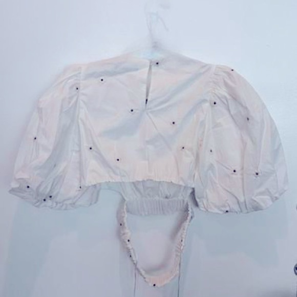 Zara Embroidered Poplin Top With Balloon Sleeves REF. 2320/019 Size XS - Picture 16 of 16